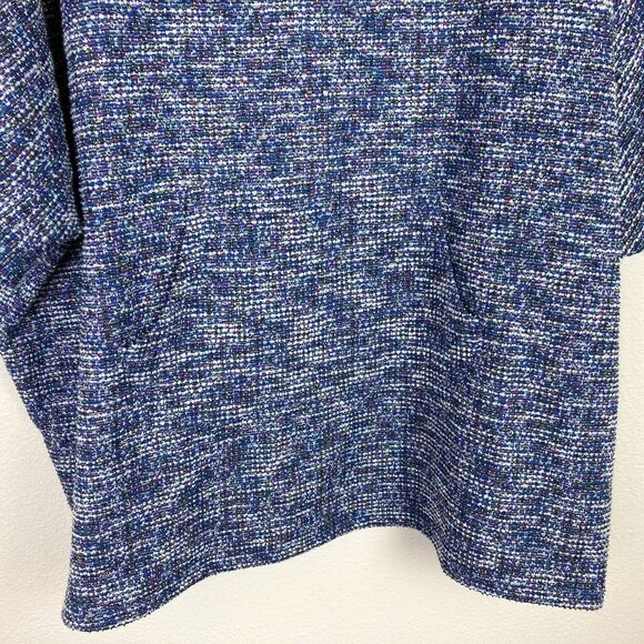 Lane Bryant Womens Blue Tweed Sweater Size 14-16 Textured Cowl Neck Pouch Pocket - Picture 2 of 8